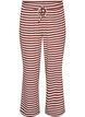 Gestreifte Schlafanzughose mit hoher Taille und weiten Beinen, Rot, Packshot image number 0