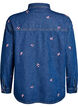 Jeanshemd mit aufgestickten Blumen, Blau, Packshot image number 1
