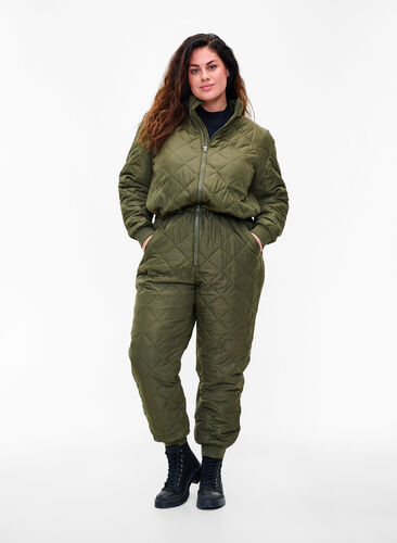 Stepp-Thermojumpsuit mit verstellbarer Taille, Forest Night, Model image number 0
