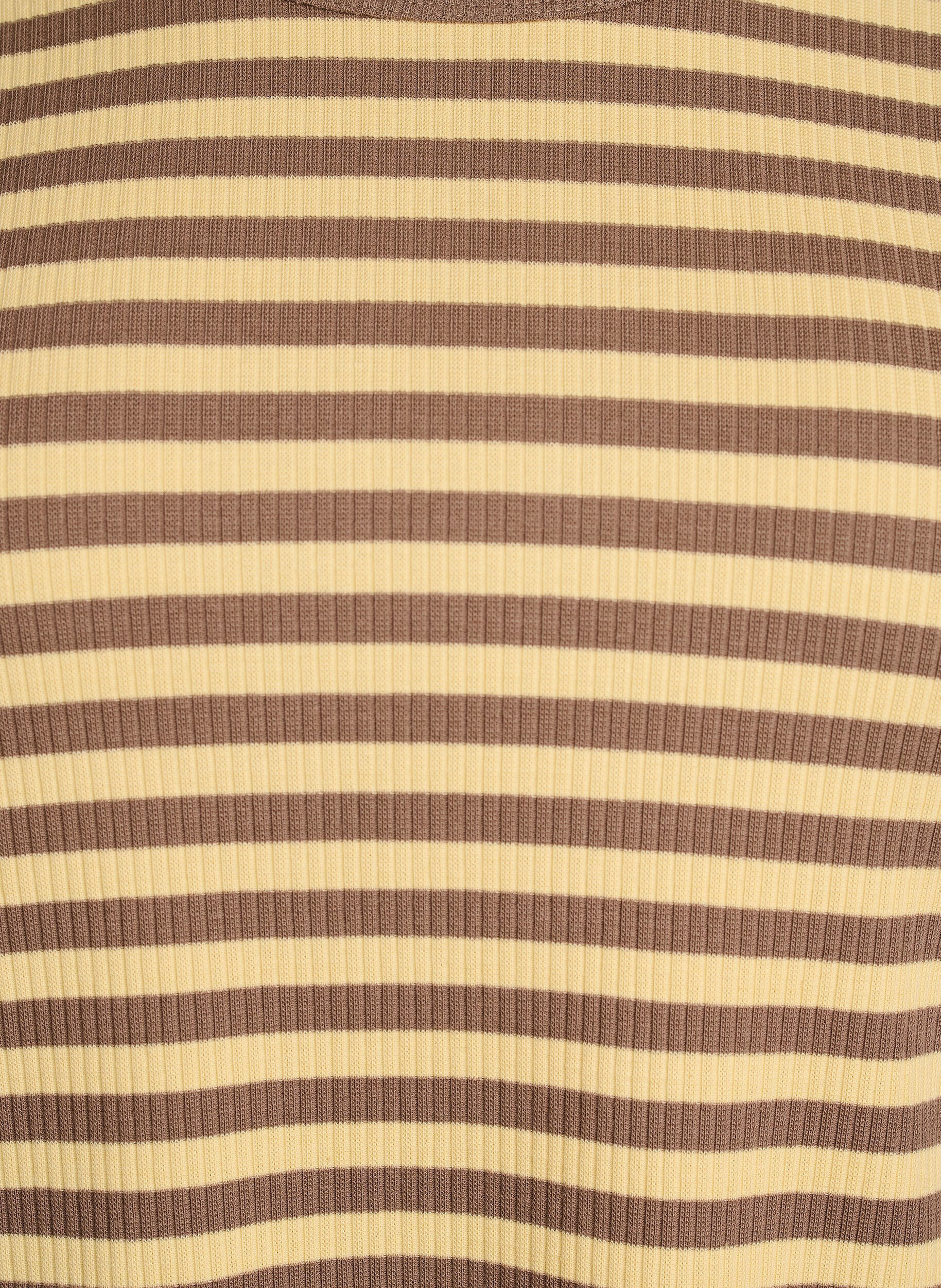 ZizziGestreifte Bluse mit langen &Auml;rmeln, Braun, Packshot image number 2