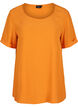 Kurzarm Bluse aus Viskose, Orange Peel, Packshot image number 0
