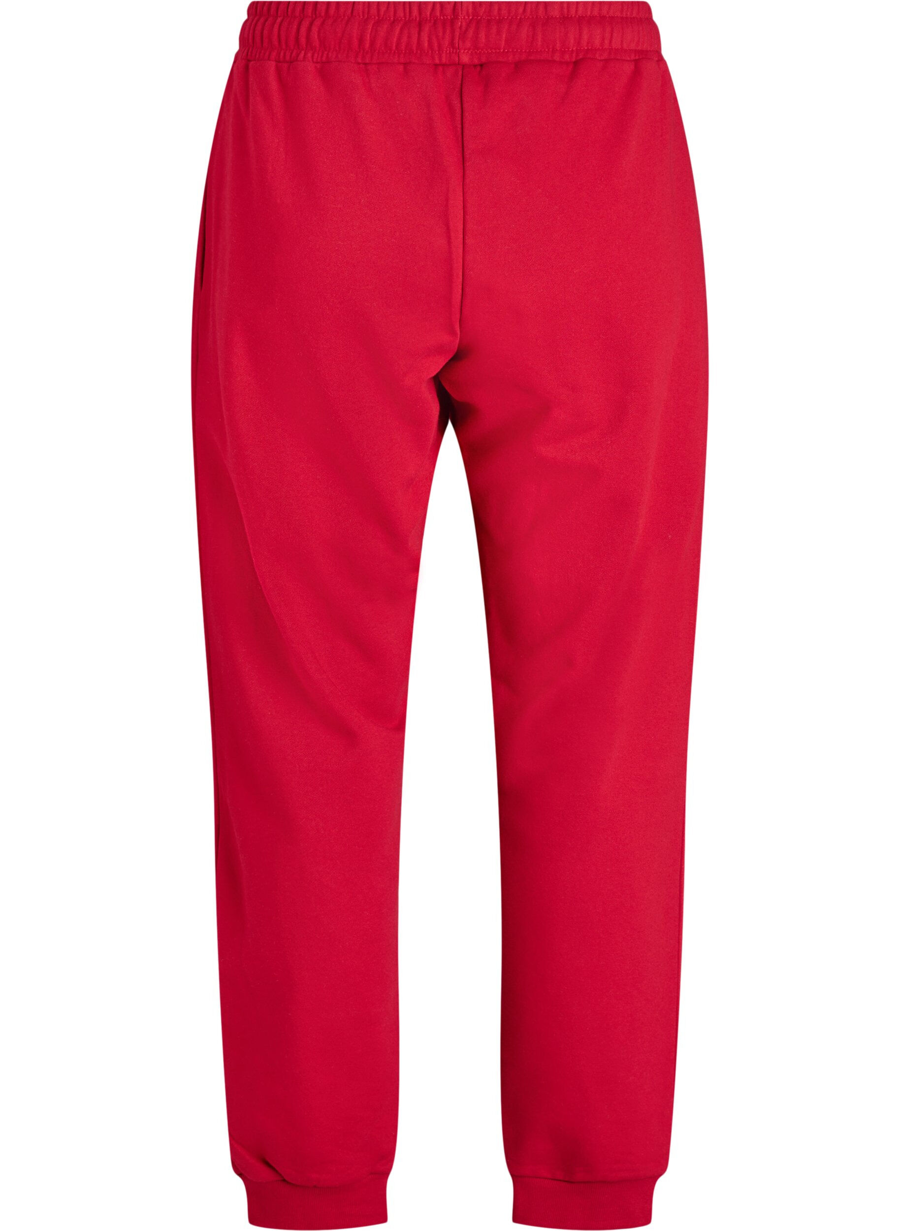 Zizzi Hochtaillierte Jogginghose, Rot, Packshot image number 1