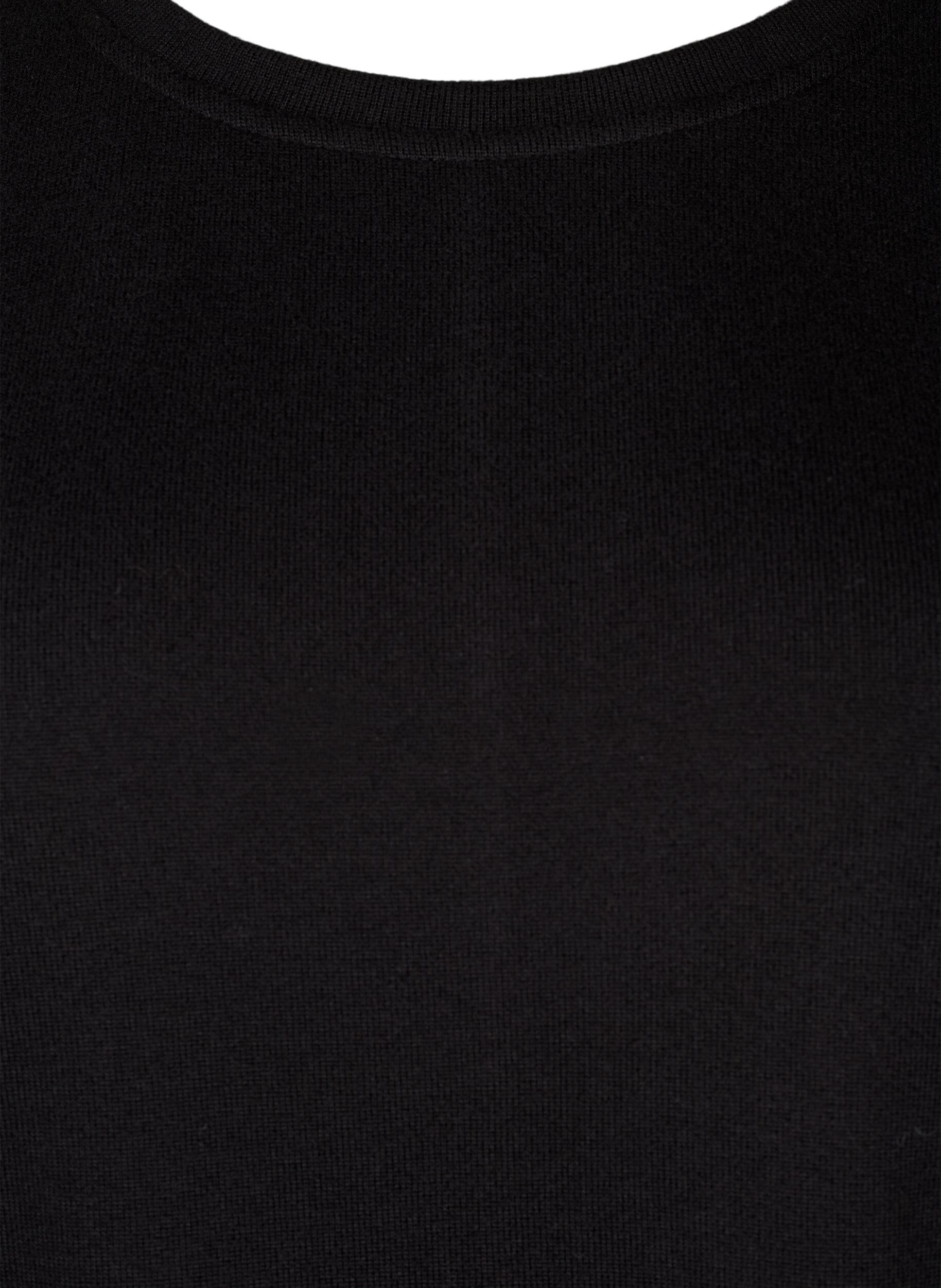 Zizzi Einfarbige Bluse mit Perlen, Black, Packshot image number 2