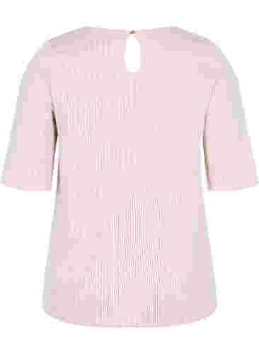 Gestreifte Bluse mit 3/4 Ärmeln, Pecan Brown Stripe, Packshot image number 1