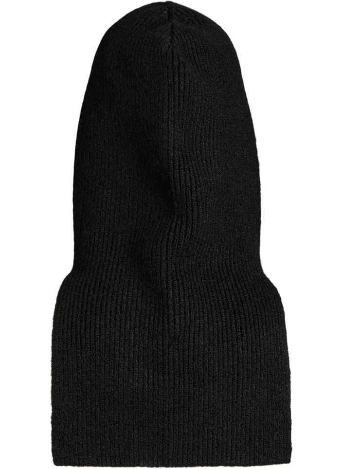 Balaclava aus Rippstrick mit Reißverschluss, Schwarz, Packshot image number 1