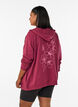 Hoodie mit Rei&szlig;verschluss und R&uuml;ckendruck, Rot, Model image number 2