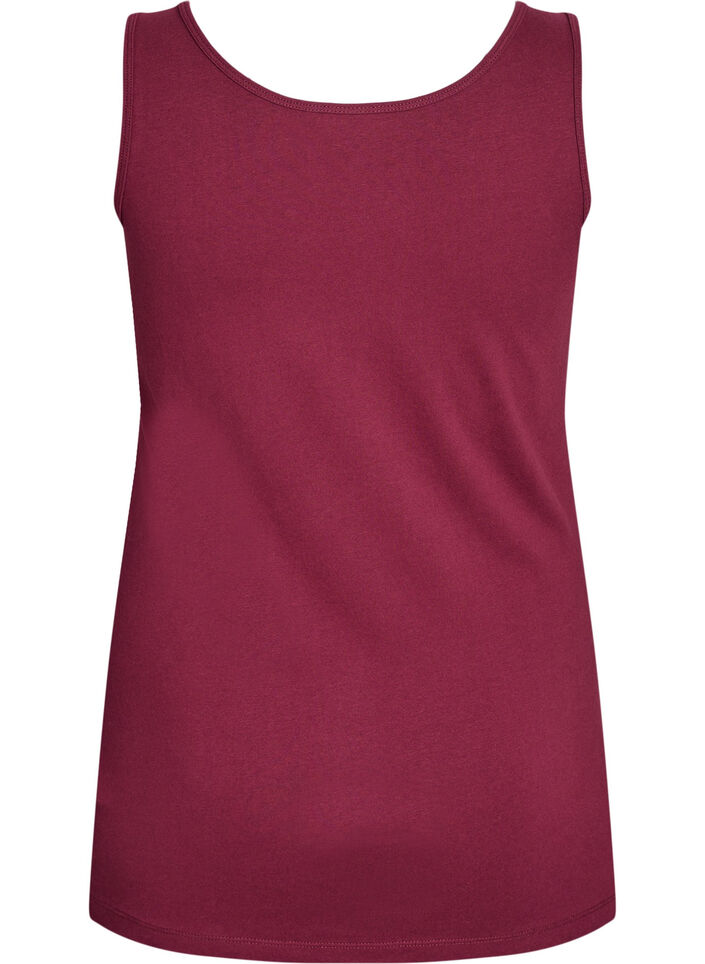 Solide Farbe Grundoberteil aus Baumwolle., Dunkles Bordeaux, Packshot image number 1