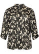 Gemusterte Bluse mit Stehkragen und 3/4-&Auml;rmeln, Schwarz, Packshot image number 0