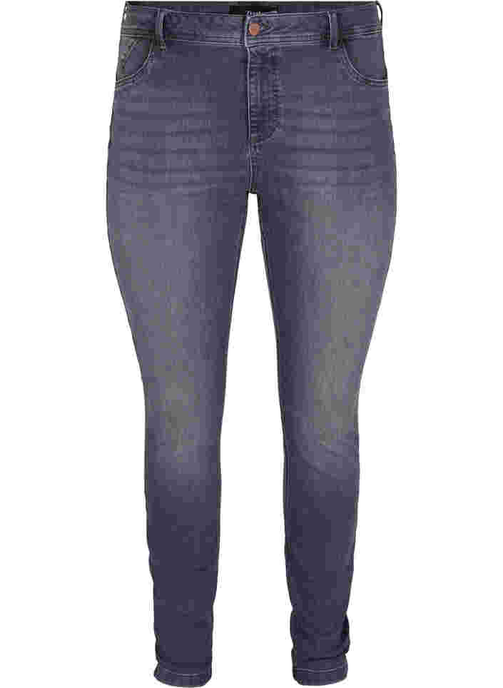 Extra Slim Nille Jeans mit hoher Taille, Grey Denim, Packshot image number 0