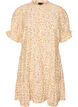 Kurzes Kleid aus Viskose mit R&uuml;schendetails, Gelb, Packshot image number 0