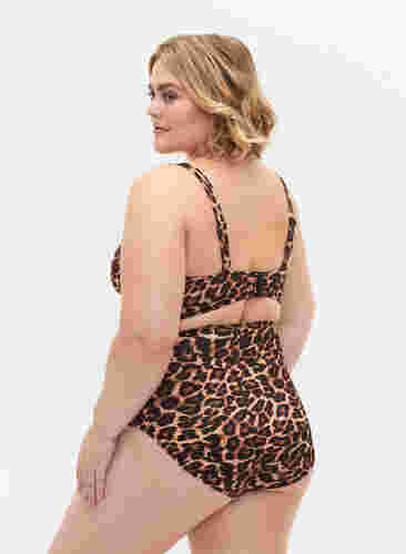 Hoch taillierte Bikini-Hose mit Leopardenprint, Leopard Print, Model image number 1