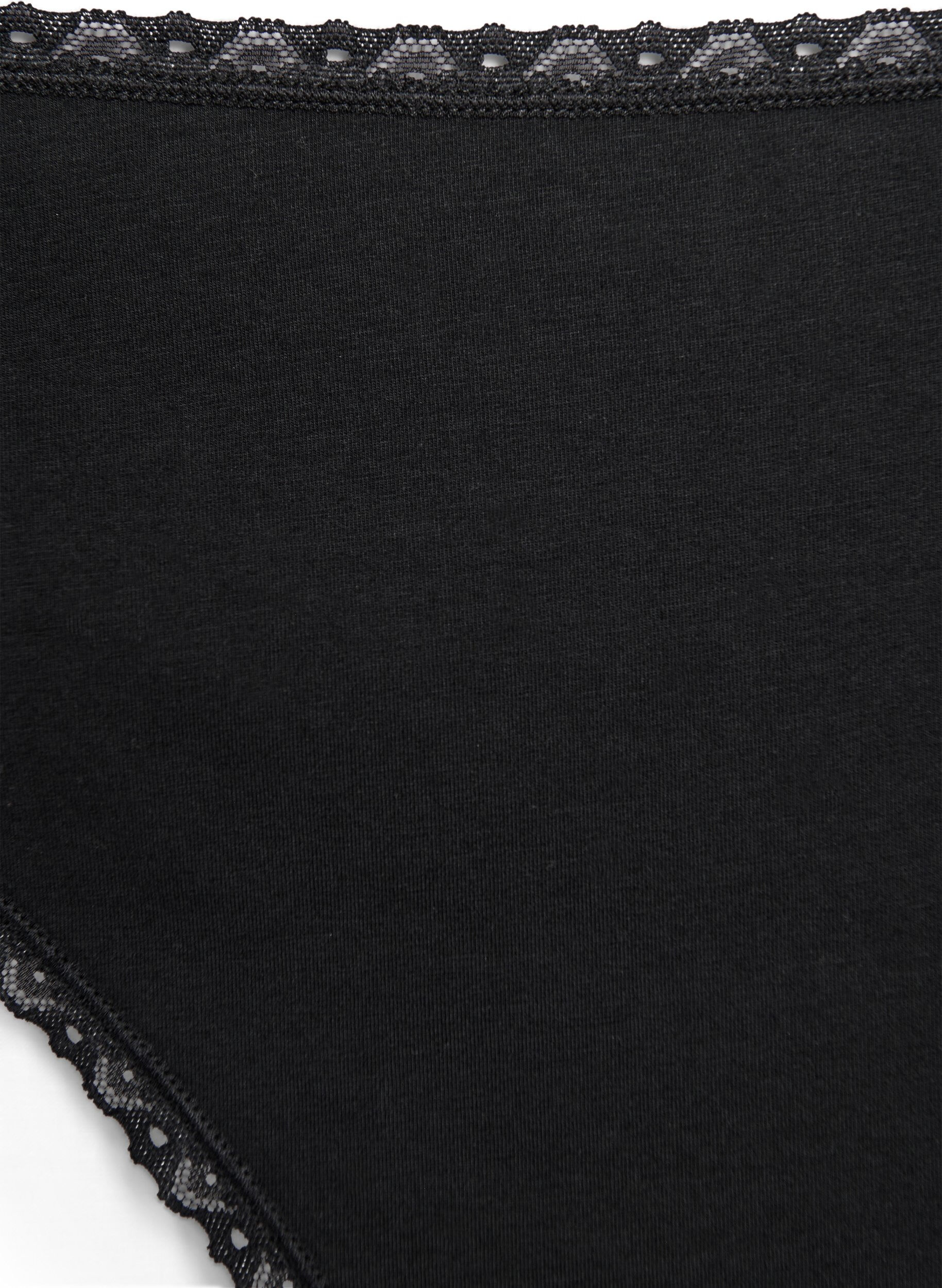 Zizzi 3er-Pack Strings mit Spitze, Black, Packshot image number 2