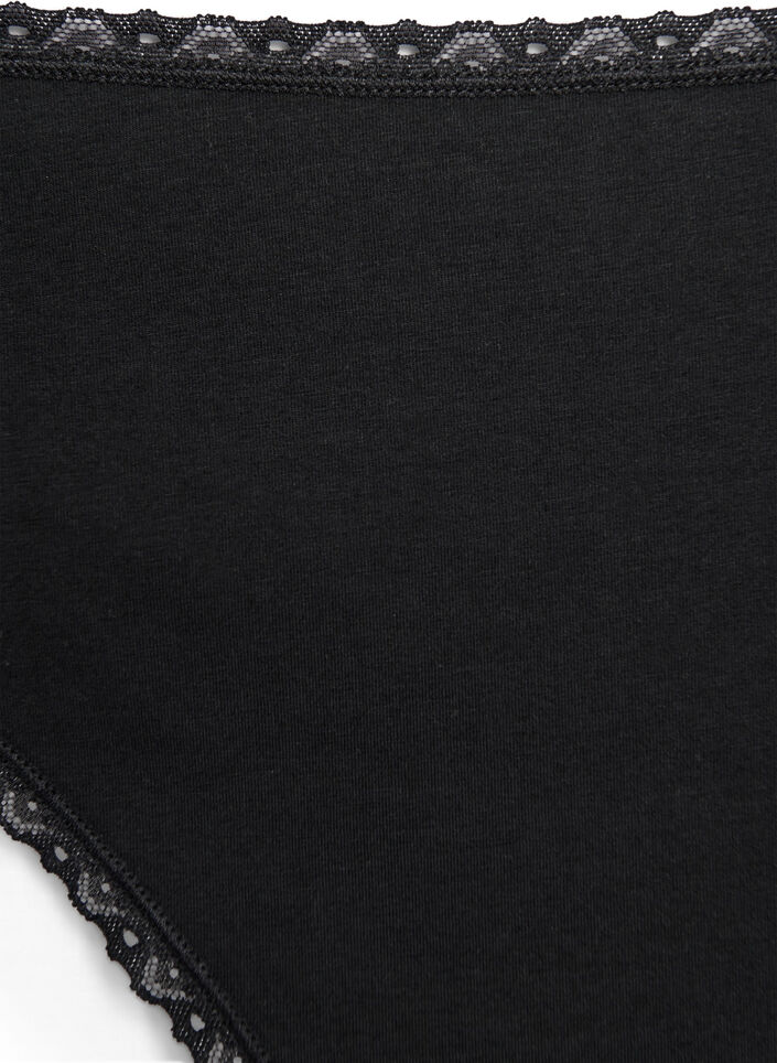 3er-Pack Strings mit Spitze, Black, Packshot image number 2