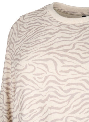  Langärmelige Bluse aus Velours mit Aufdruck, Pink Tint AOP, Packshot image number 2