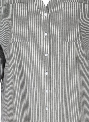 Gestreifte Hemdbluse aus 100% Baumwolle, Black Stripe, Packshot image number 2