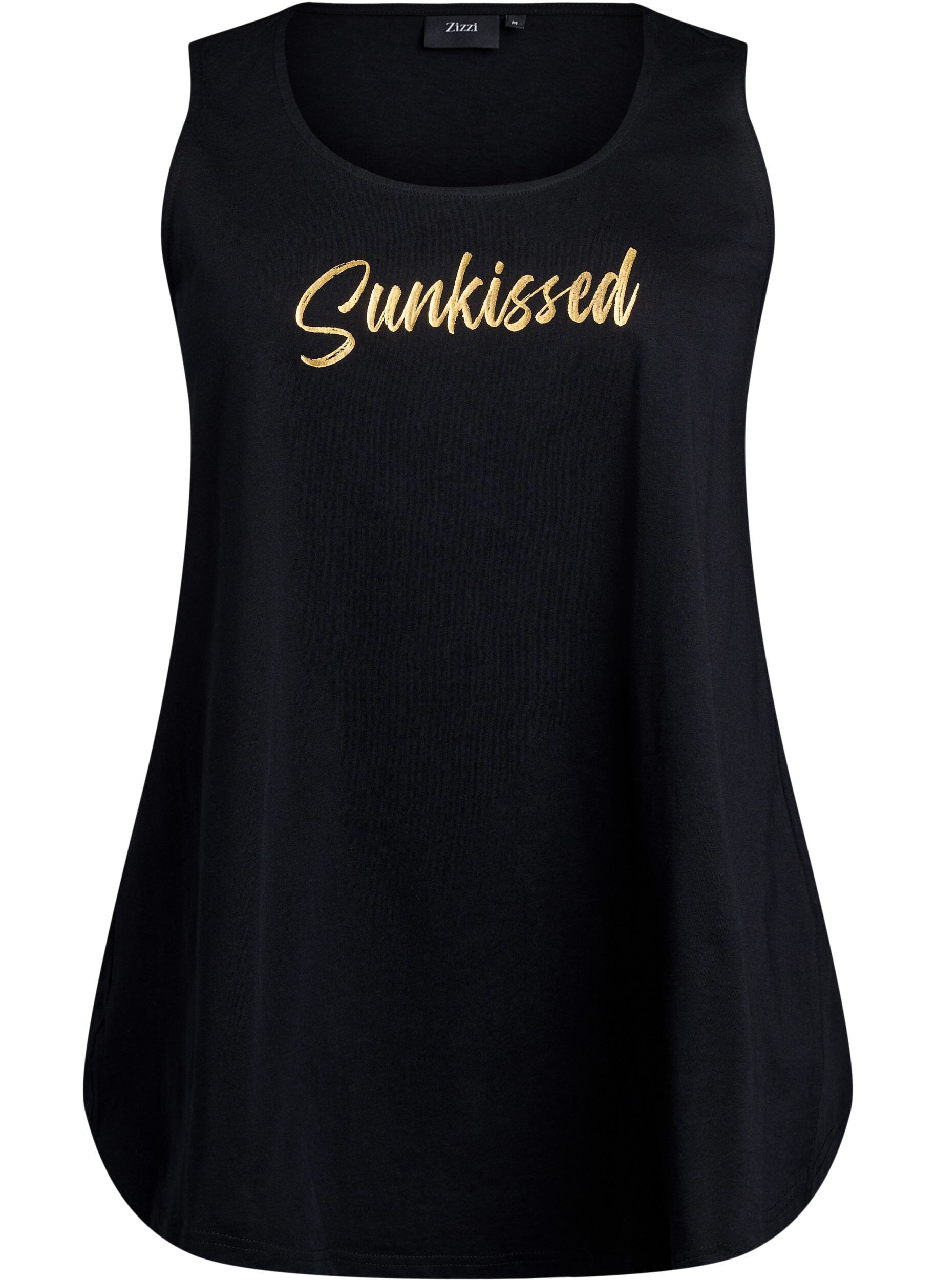 Zizzi Top aus Baumwolle mit A-Linie, Schwarz, Packshot image number 0