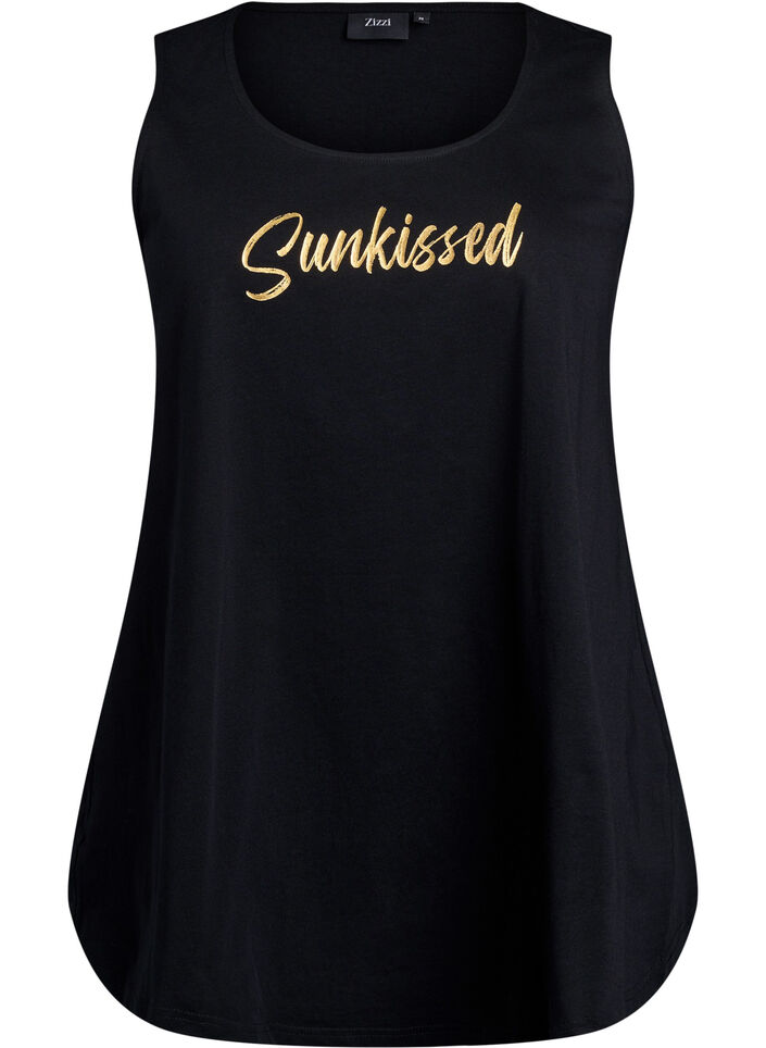 Top aus Baumwolle mit A-Linie, Schwarz, Packshot image number 0