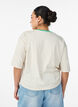Boxy T-Shirt mit Streifen und Statement-Print, Vanille, Model image number 2