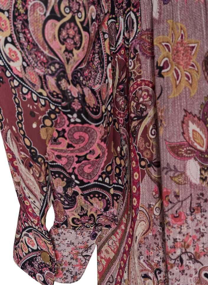 Midikleid mit Paisley-Muster und elastischem Bund, Lila, Packshot image number 3
