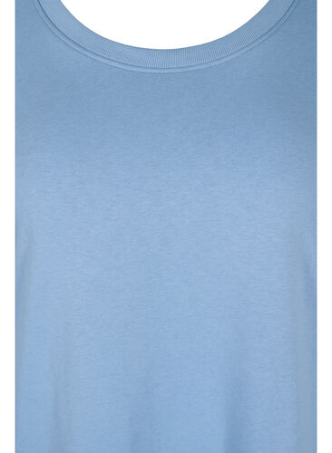 Sweatshirtkleid mit kurzen Ärmeln und Schlitzen, Faded Denim, Packshot image number 2