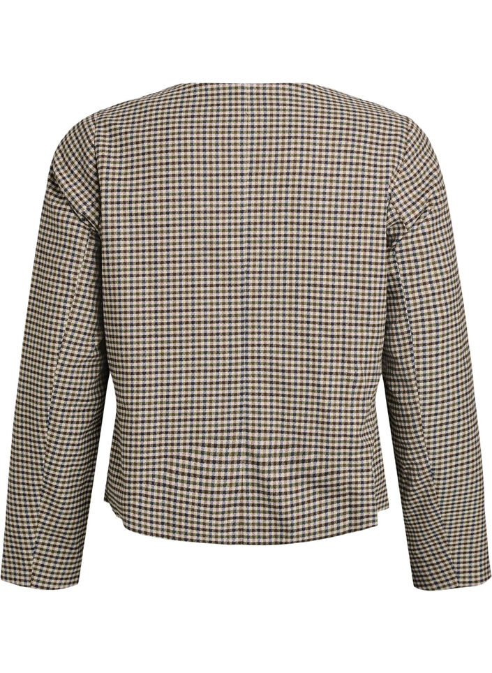 Kurze Jacke mit goldfarbenen Knöpfen, Braun, Packshot image number 1