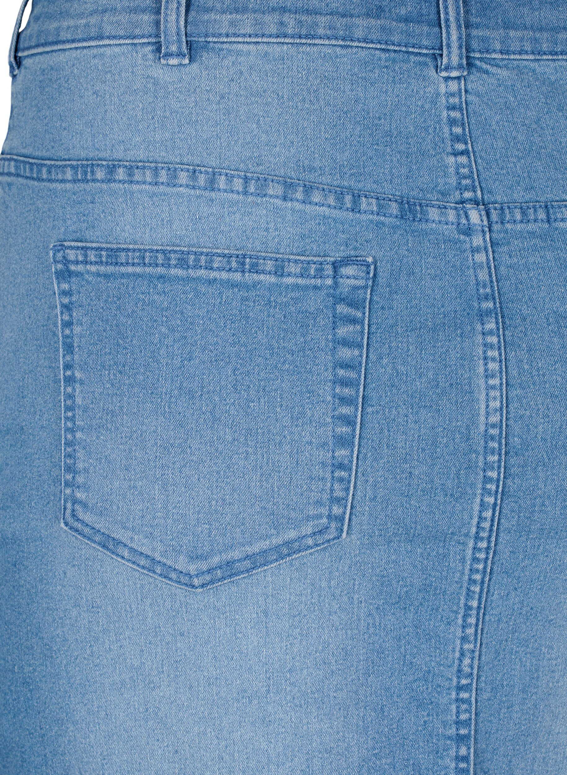Zizzi Eng anliegender Jeansrock, Blau, Packshot image number 3