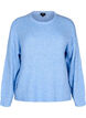 Langärmliger Strickpullover mit Wollanteil und Rundhalsausschnitt, Della R. Blue Mel., Packshot image number 0