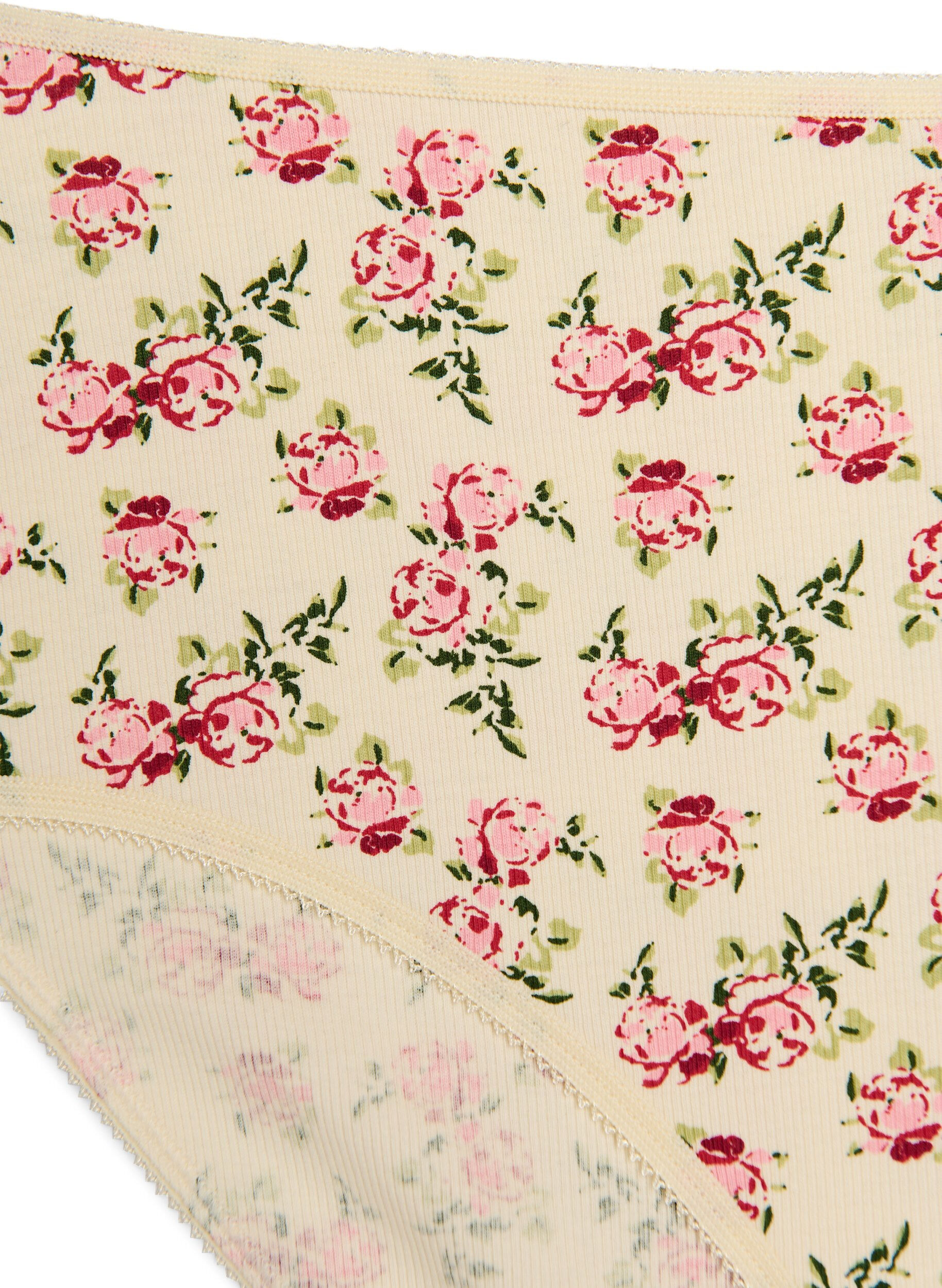 Zizzi 5er-Pack Slip aus gerippter Baumwolle, Vanille, Packshot image number 3