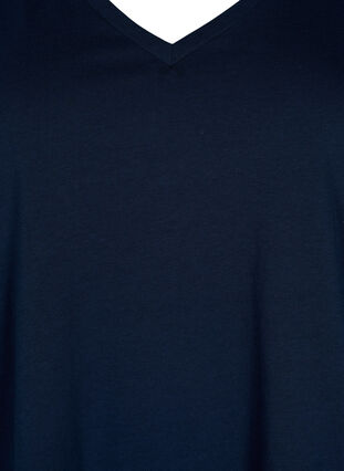 T-Shirt aus Baumwolle mit kurze Spitzenärmeln, Navy Blazer, Packshot image number 2