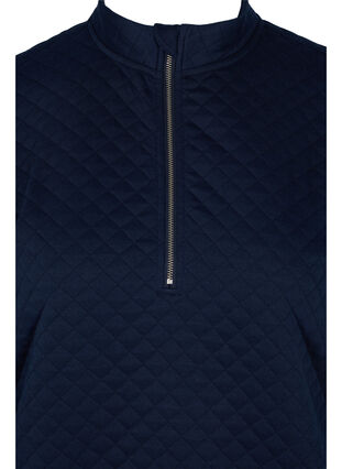 Stepp-Sweatshirt mit Reißverschluss, Navy Blazer, Packshot image number 2