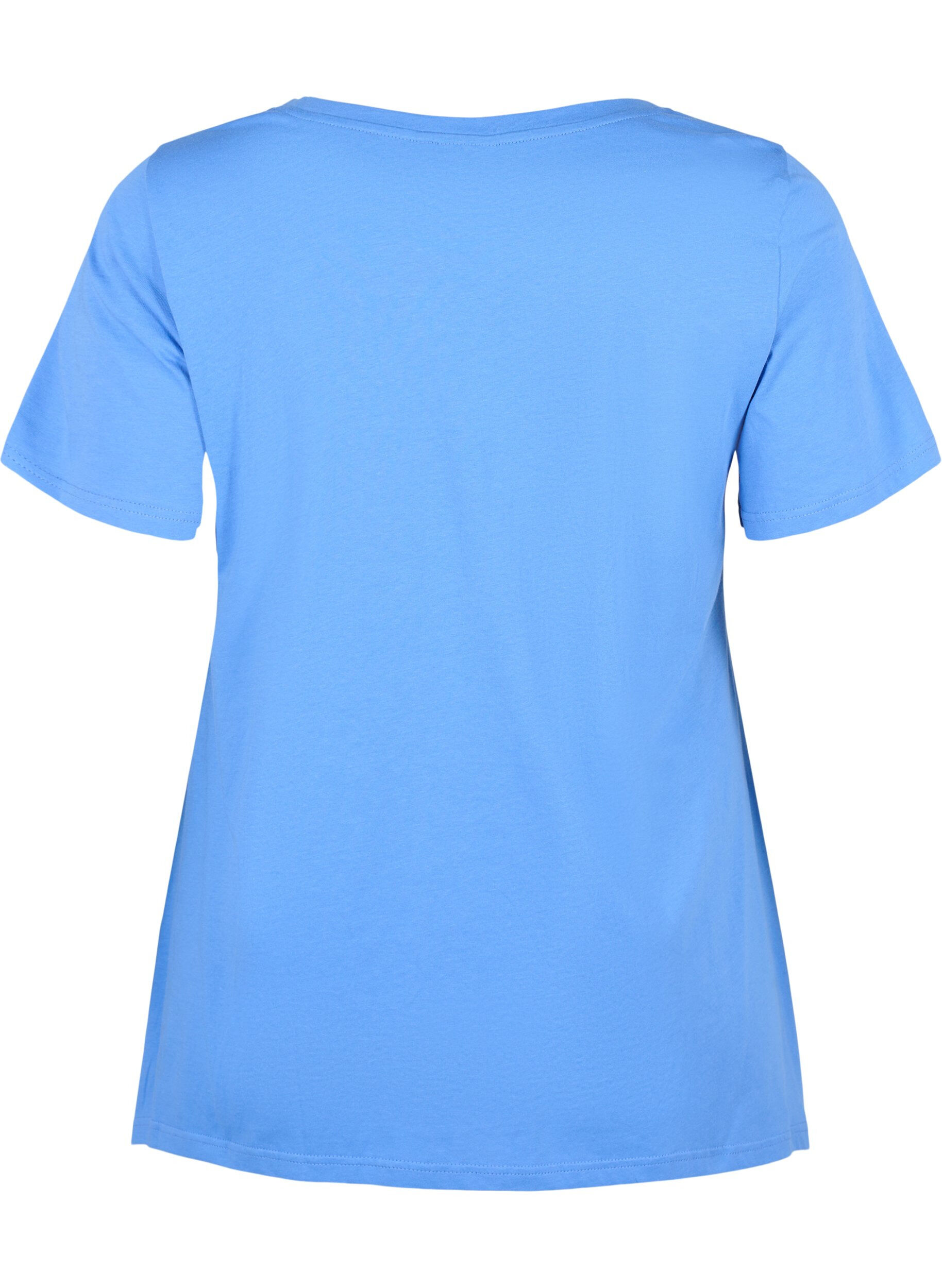 Zizzi T-Shirt aus Baumwolle mit kurzen &Auml;rmeln, Ultramarine HEAVENLY, Packshot image number 1