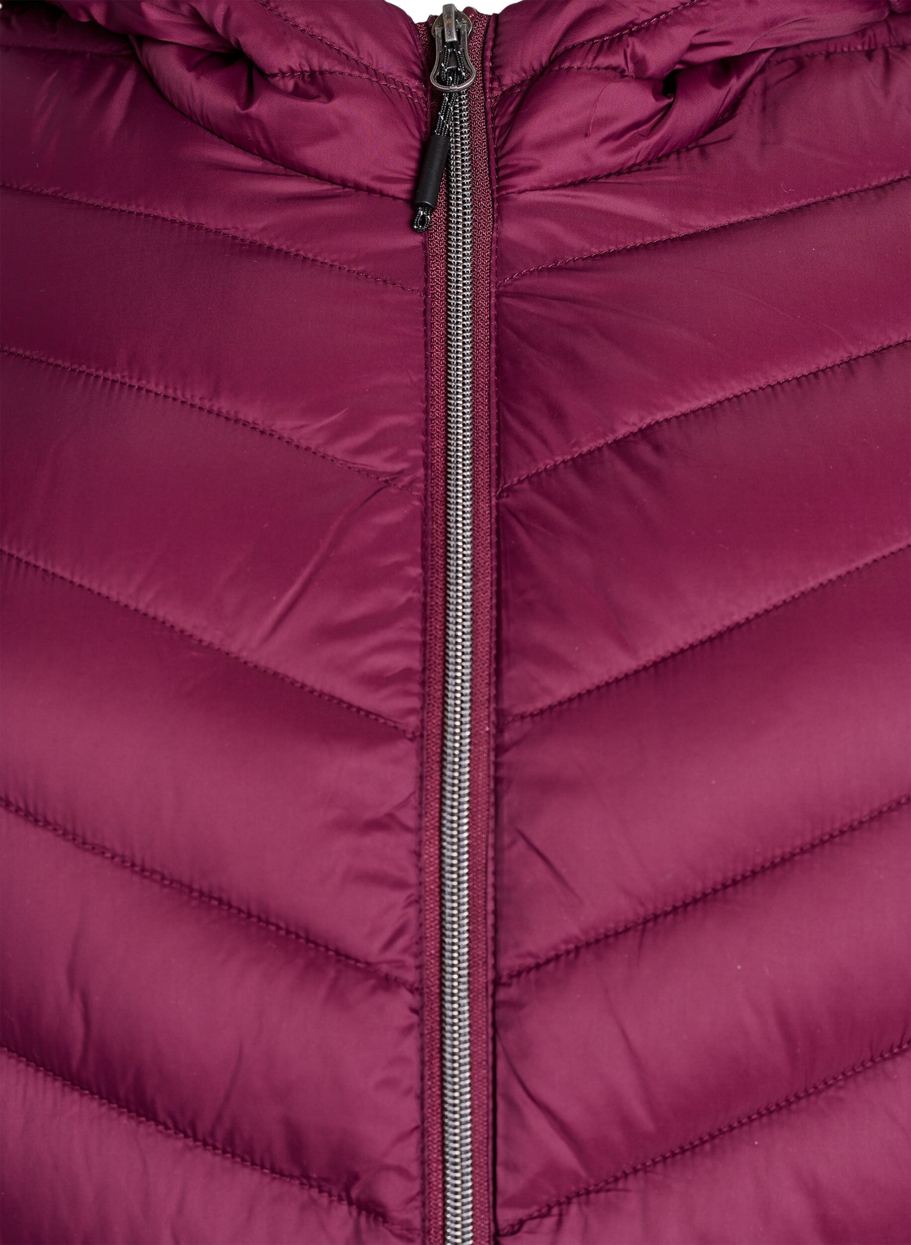 ZizziLeichte Steppjacke mit Kapuze, Dunkles Bordeaux, Packshot image number 2