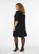 Kurzes A-Linien-Kleid mit Glitzerstreifen, Schwarz, Model image number 2