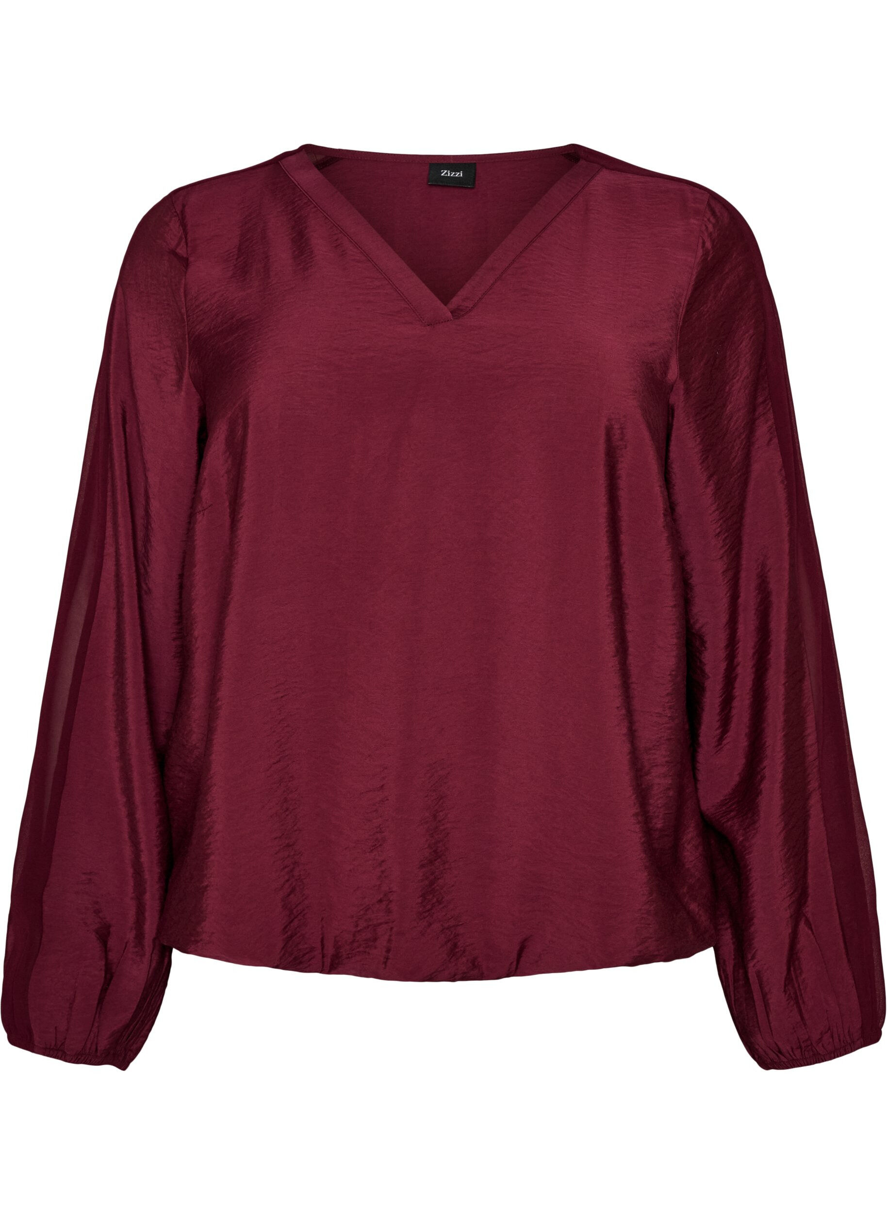 Bluse mit Balloneffekt und Chiffondetails