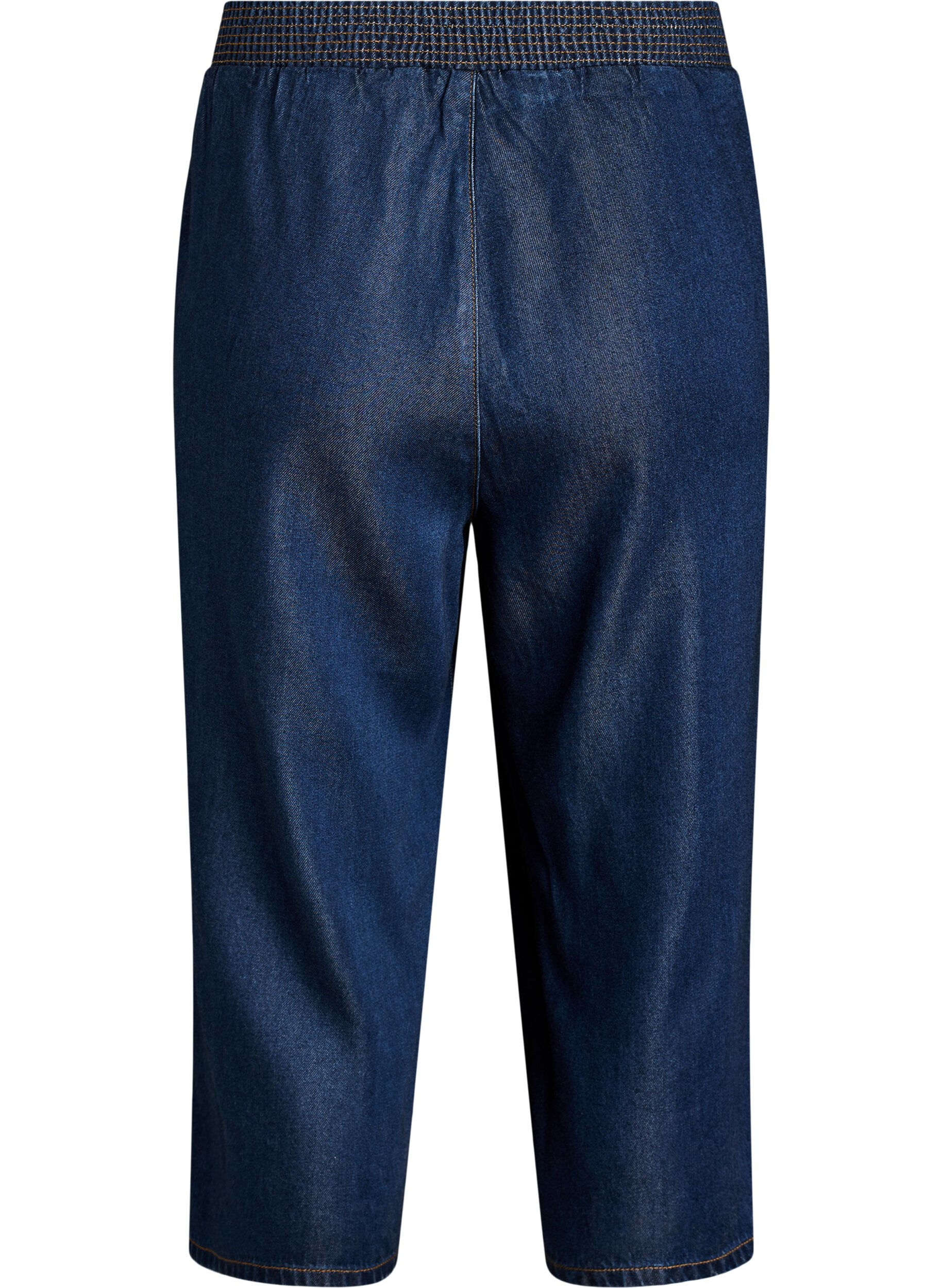 Zizzi Culotte aus Lyocell mit weitem Bein in Jeans-Optik, Blau, Packshot image number 1