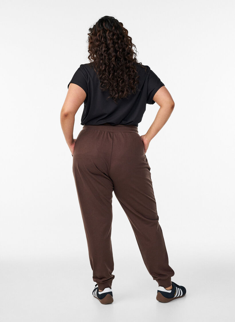 Lockere Trainingshose mit Taschen, Braun, Model image number 2