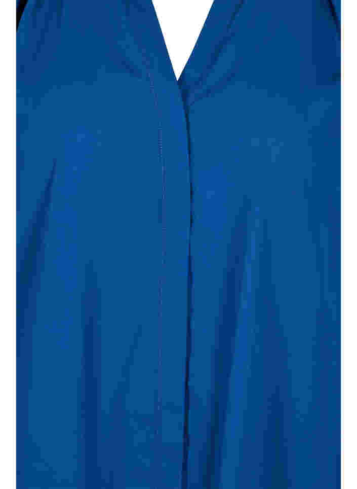 Langarmhemd mit Rüschenkragen, Estate Blue, Packshot image number 2