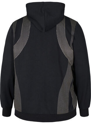 Sweatshirt mit Kapuze und Print, Black, Packshot image number 1
