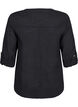 Baumwollbluse mit V-Ausschnitt, Schwarz, Packshot image number 1