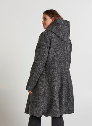 Lange Jacke mit Kapuze und Wolle, Dark G. mlg, Model image number 0