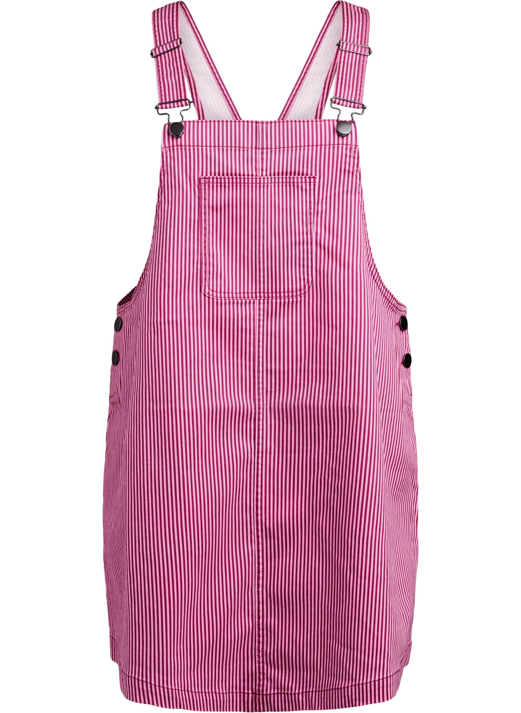 Zizzi Kurzes Latzkleid mit Streifen, Red Stripe, Packshot image number 0