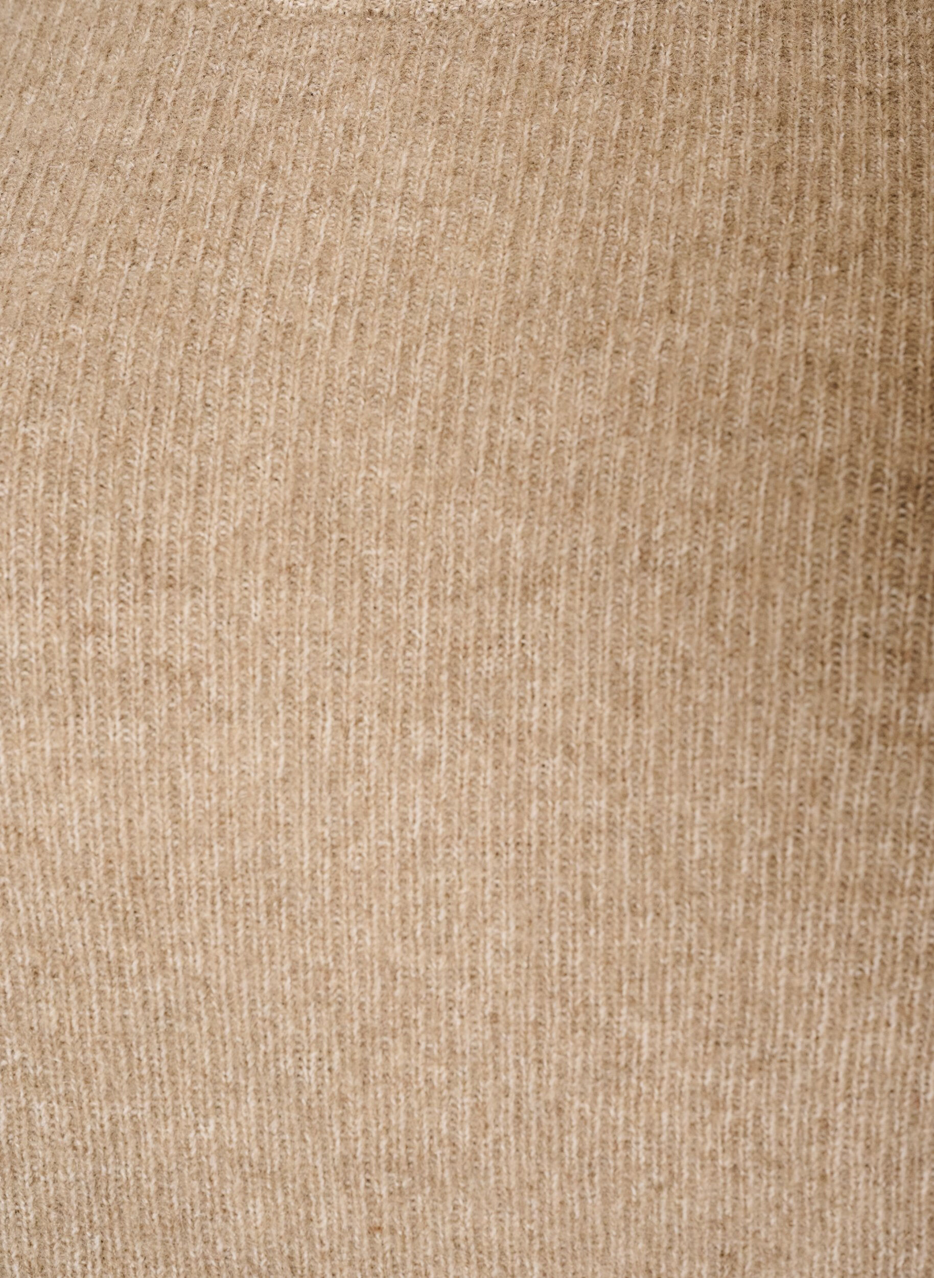 ZizziMelierte Strickbluse mit Rundhalsausschnitt, Beige, Packshot image number 2