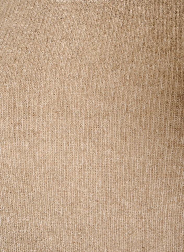Melierte Strickbluse mit Rundhalsausschnitt, Beige, Packshot image number 2