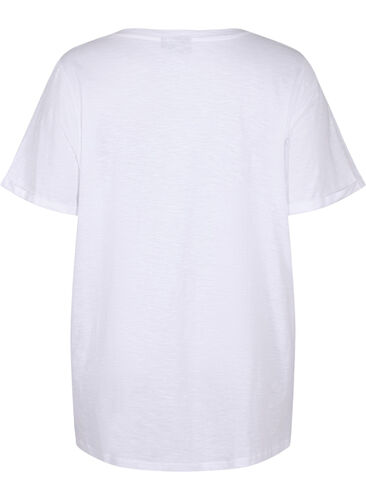 Einfarbiges Oversize T-Shirt mit V-Ausschnitt, Bright White, Packshot image number 1