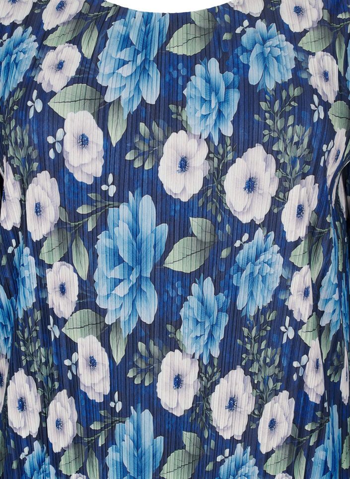 Plisseekleid mit 3/4-Ärmeln, Blau, Packshot image number 2