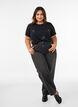 T-Shirt aus Viskose mit Strasssteinen, Schwarz, Model image number 1
