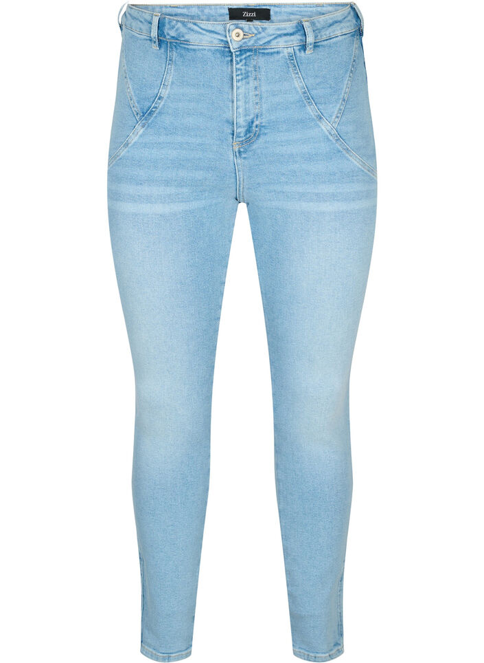 Hochtaillierte Amy-Jeans mit super schmaler Passform, Light blue, Packshot image number 0