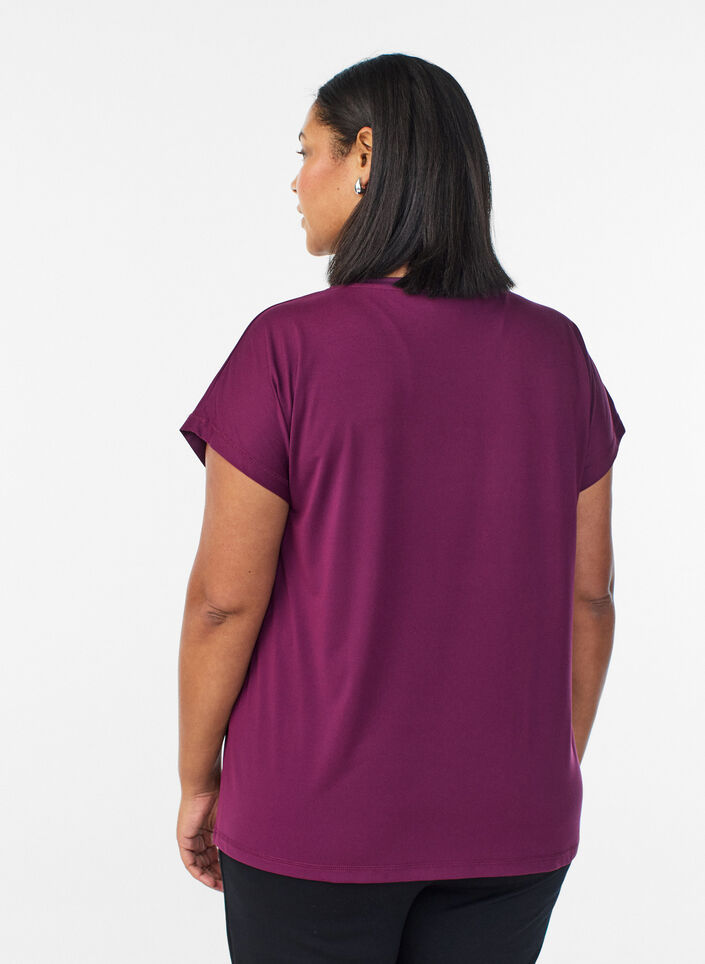 Einfarbiges Trainings-T-Shirt, Lila, Packshot image number 1