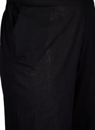 Weite Hose aus Leinen-Baumwoll-Mischung, Black, Packshot image number 2