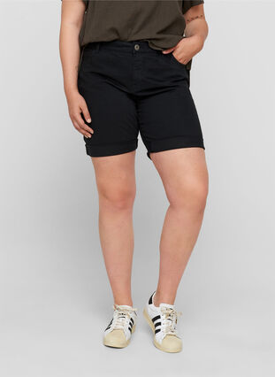 Denim Shorts, Black, Model image number 2